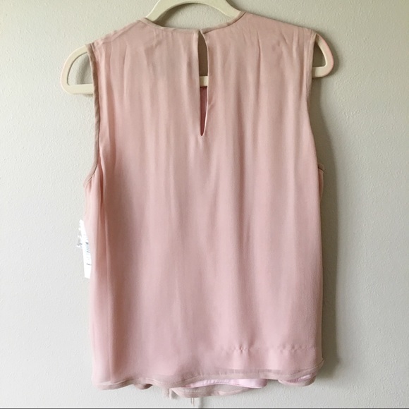 NWT {Badgley Mischka} 100% Silk Blouse Blush XL - Picture 5 of 8
